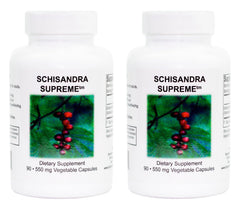 Supreme Nutrition Schisandra Supreme bottle with 90 vegetarian capsules for daily wellness.