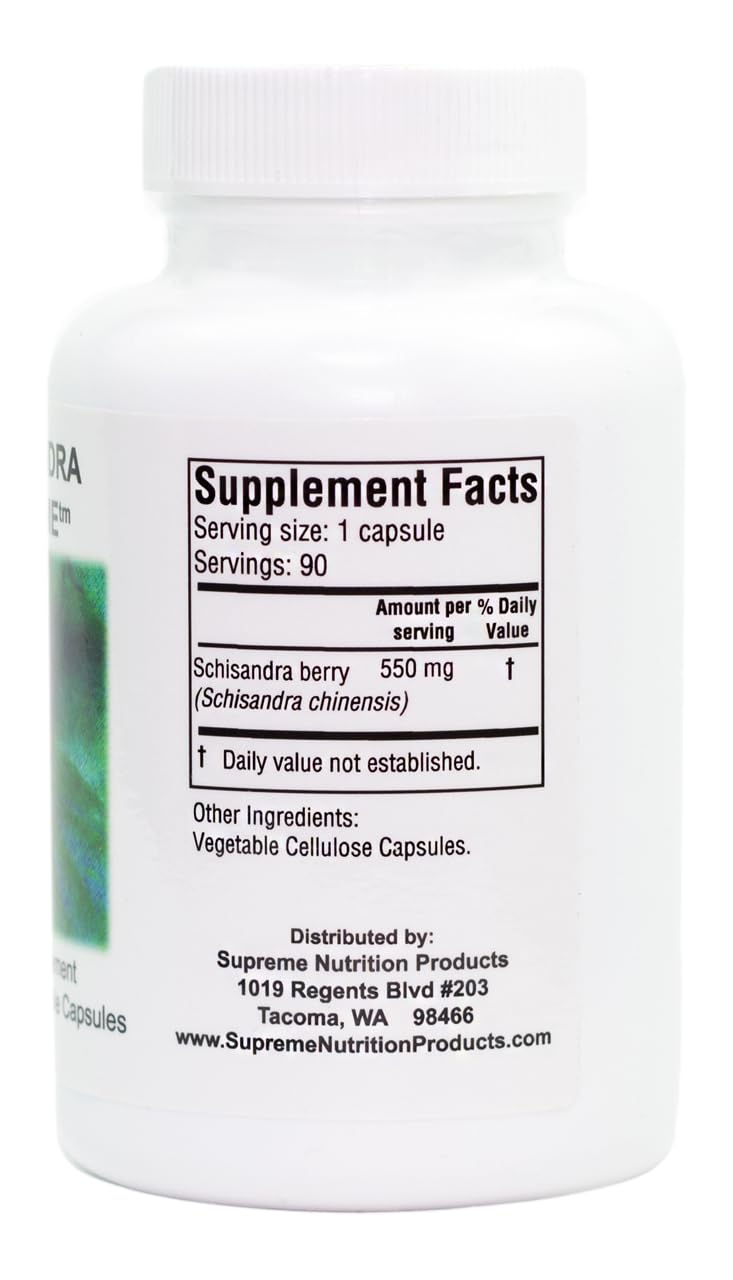 Label highlights 100% pure Schisandra berry and clean ingredients.
