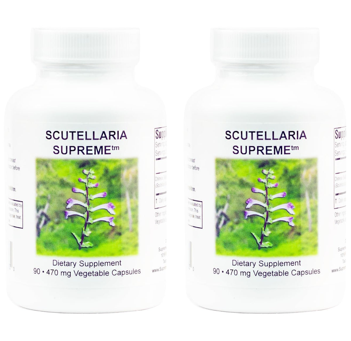Supreme Nutrition Scutellaria Supreme bottle with 90 capsules for easy daily use
