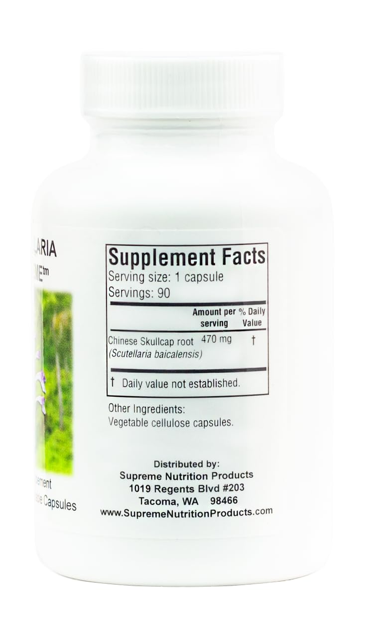 Capsules from Supreme Nutrition Scutellaria Supreme in vegetarian form.