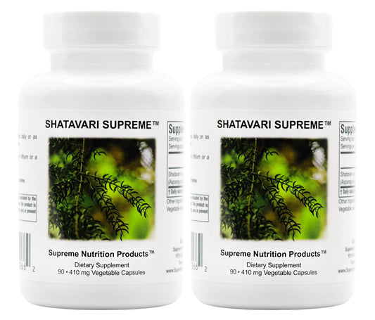 Supreme Nutrition Shatavari Supreme bottle ready for daily use in a vegetarian routine.