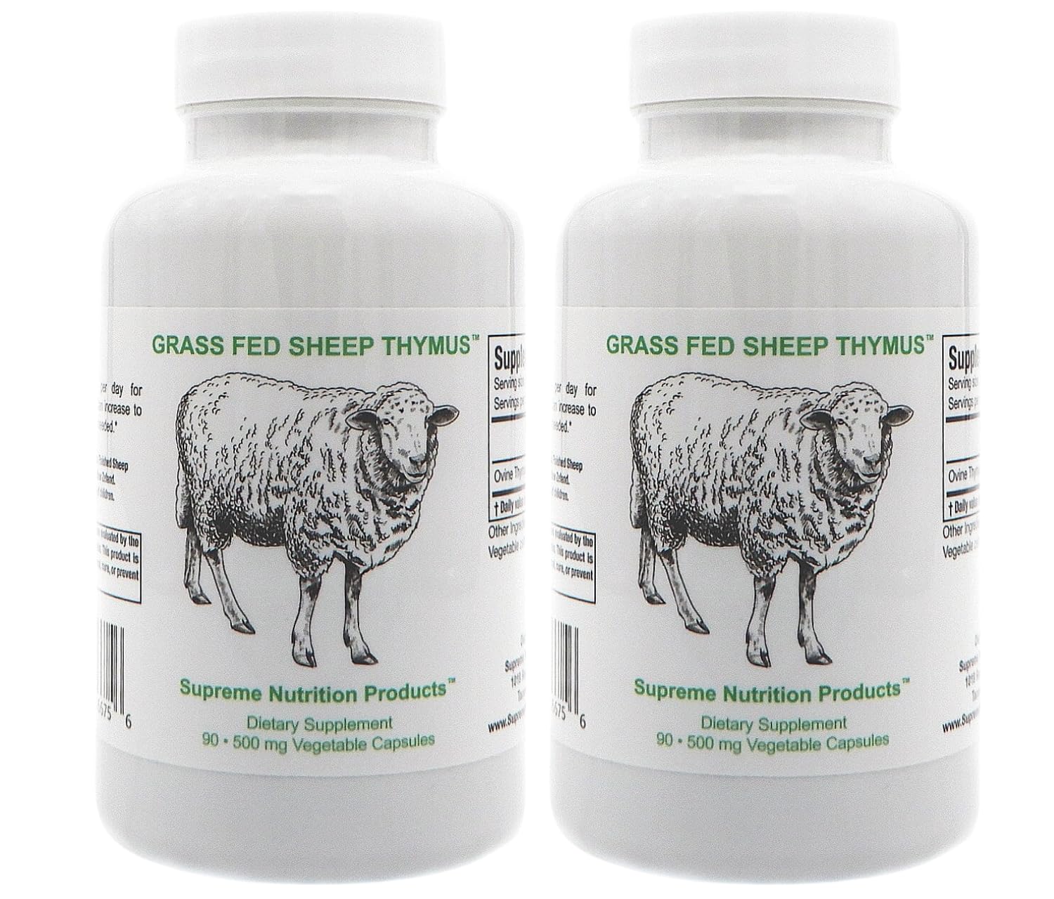 Supreme Nutrition Sheep Thymus pack-2 front view, pasture-raised NZ quality