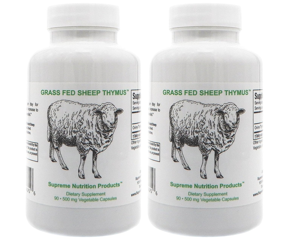 Supreme Nutrition Sheep Thymus pack-2 front view, pasture-raised NZ quality