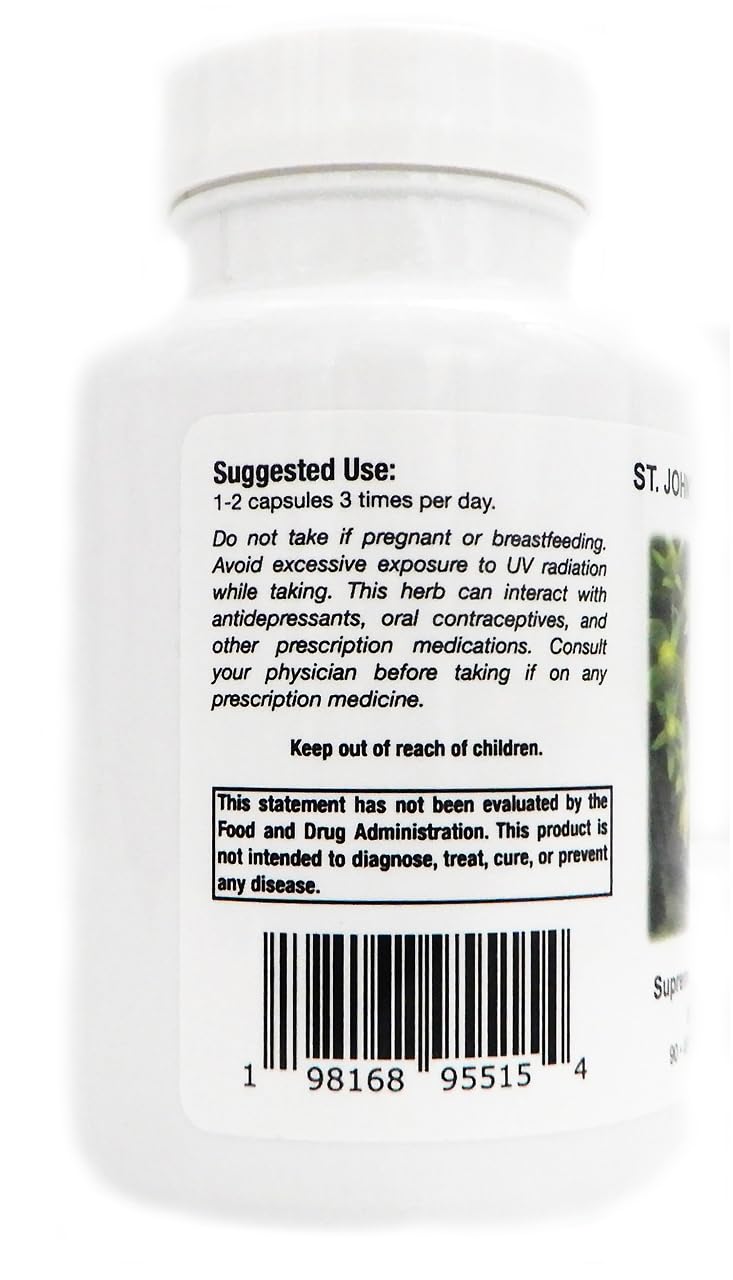 Close-up of Supreme Nutrition St. John's Wort Supreme capsules with no fillers.