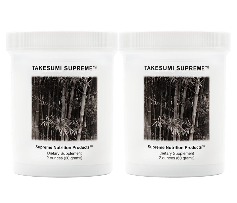 Supreme Nutrition Takesumi Supreme charcoal powder bottle highlights pure bamboo charcoal for daily use.