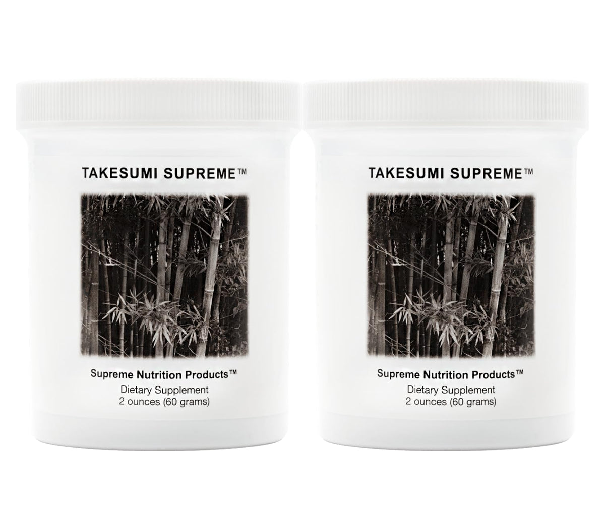 Supreme Nutrition Takesumi Supreme charcoal powder bottle highlights pure bamboo charcoal for daily use.