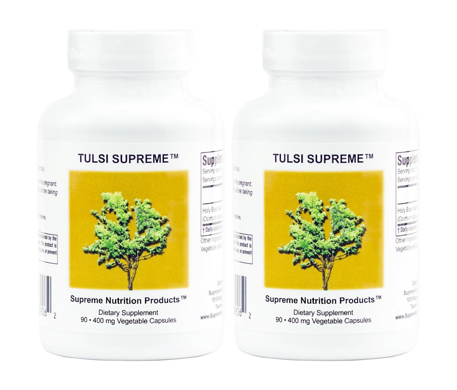 Supreme Nutrition Tulsi Supreme bottle front with holy basil capsules for daily wellness