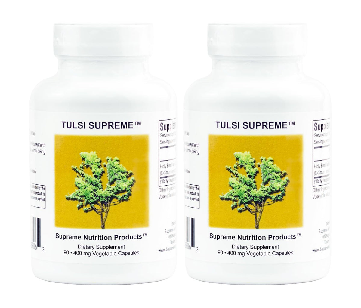 Supreme Nutrition Tulsi Supreme bottle front with holy basil capsules for daily wellness