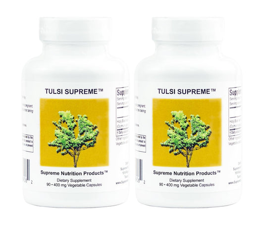 Supreme Nutrition Tulsi Supreme bottle front with holy basil capsules for daily wellness