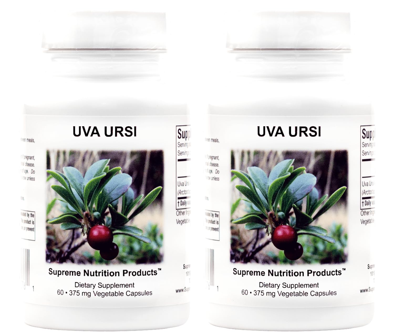 Supreme Nutrition Uva Ursi capsules in bottle for daily wellness