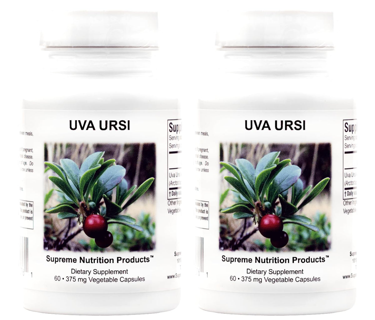 Supreme Nutrition Uva Ursi capsules in bottle for daily wellness