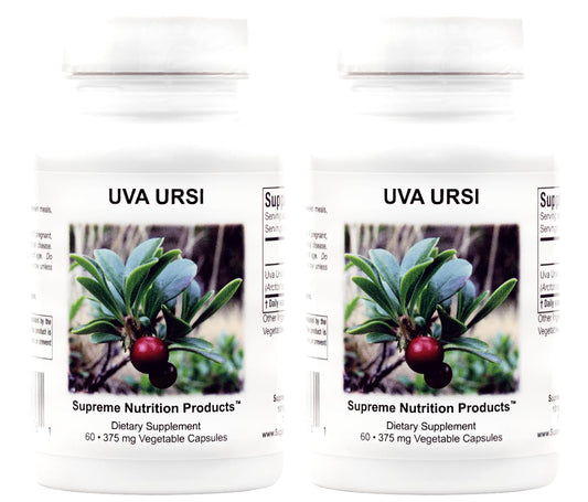 Supreme Nutrition Uva Ursi capsules in bottle for daily wellness