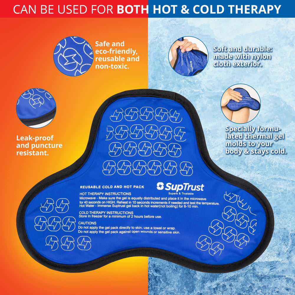 Suptrust versatile gel pack fits knees, shoulders, back, and more for cold therapy.