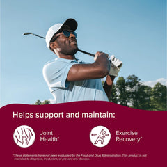 Sur Joint Support tart cherry capsules in lifestyle shot imply convenient daily use.