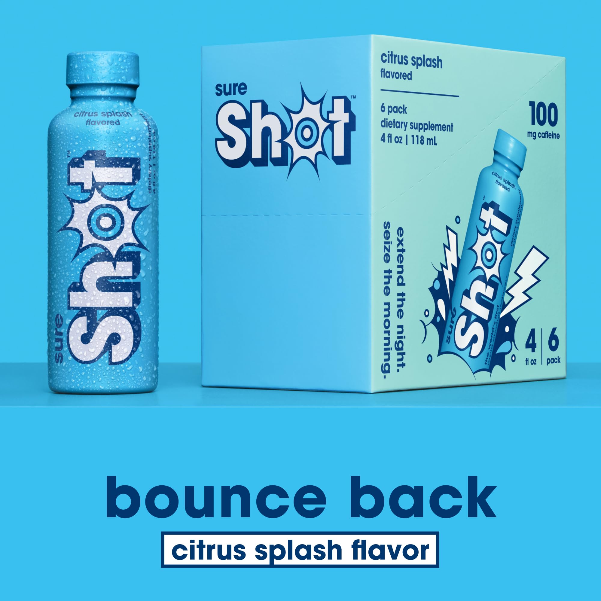 Six pack of Sure Shot Recovery Drink Citrus Splash ready for recovery after events