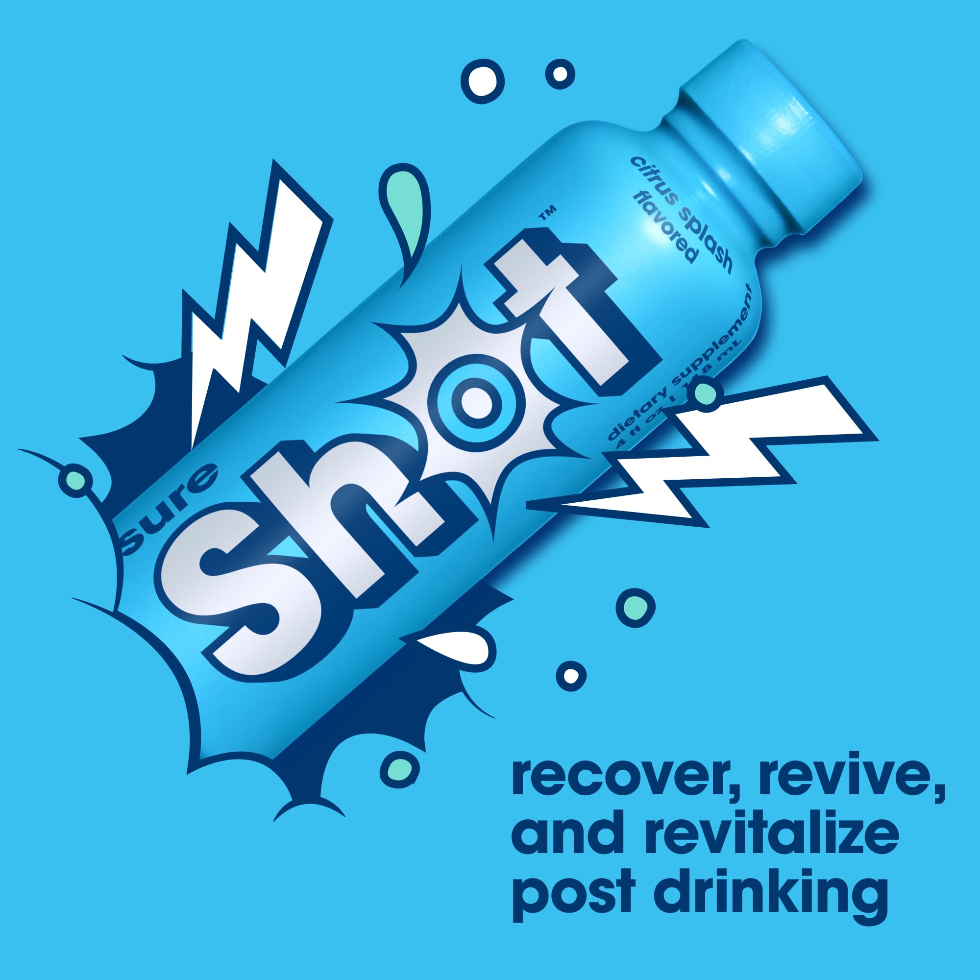 Sure Shot Recovery Drink Citrus Splash label notes 100 mg caffeine