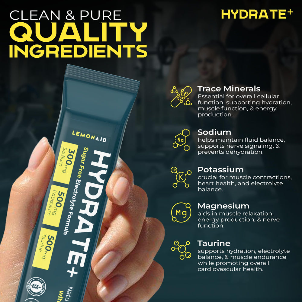 SURPO electrolyte drink mix shown being stirred in a bottle for post-workout hydration.