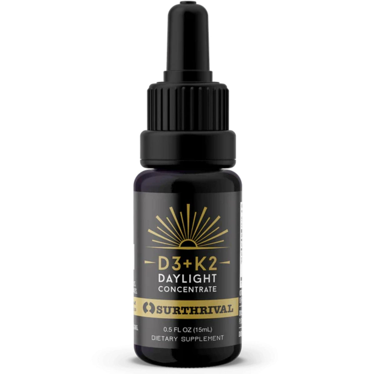 Surthrival Daylight bottle with dropper suggesting integrity and immune support.