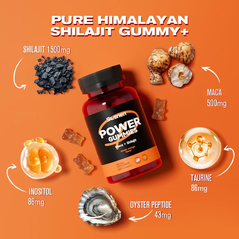 Susnen Power Gummies close-up texture highlighting chewy, fruit-flavored consistency.