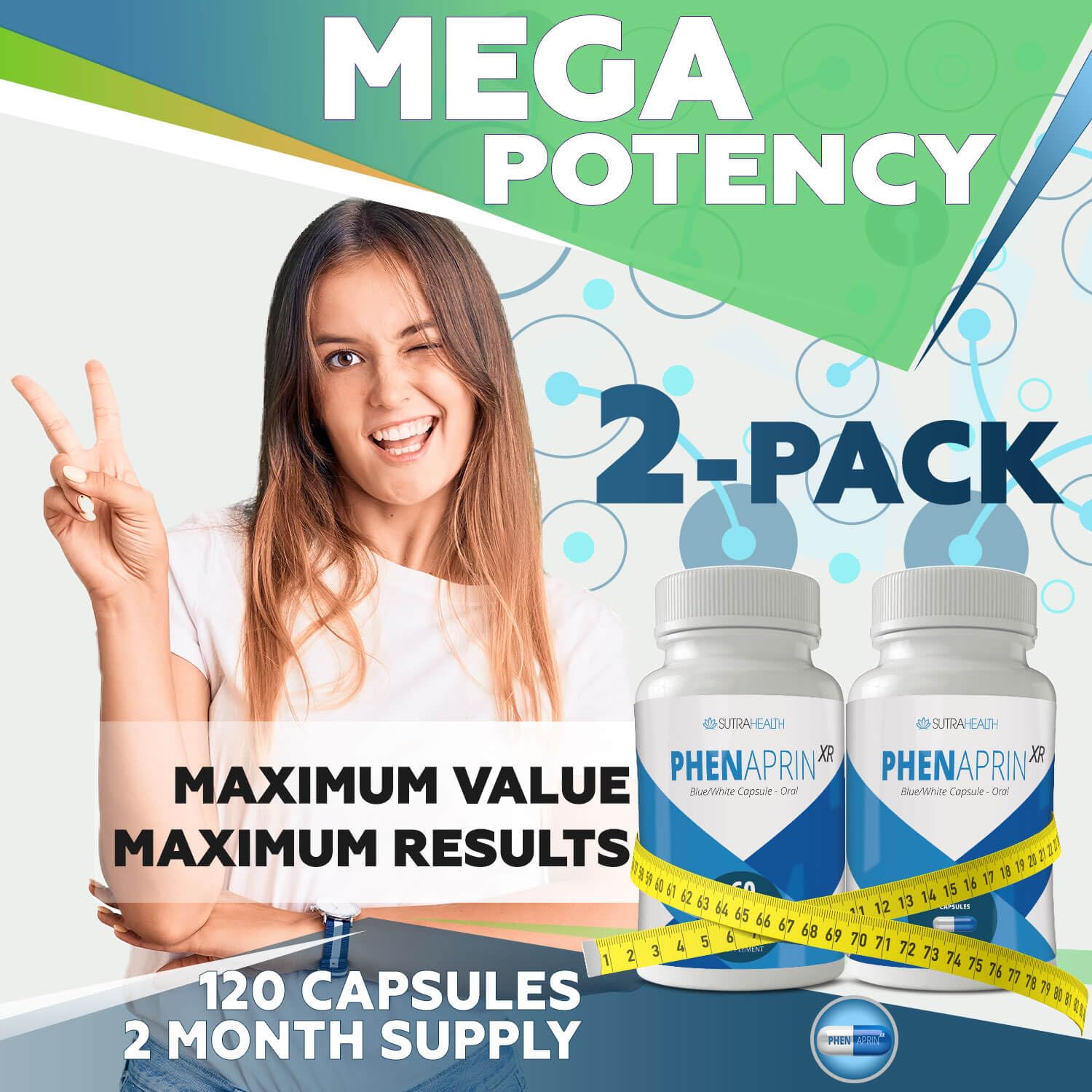 Two-pack PhenAprin XR box highlighting extended 60-day supply.