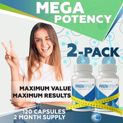 Two-pack PhenAprin XR box highlighting extended 60-day supply.