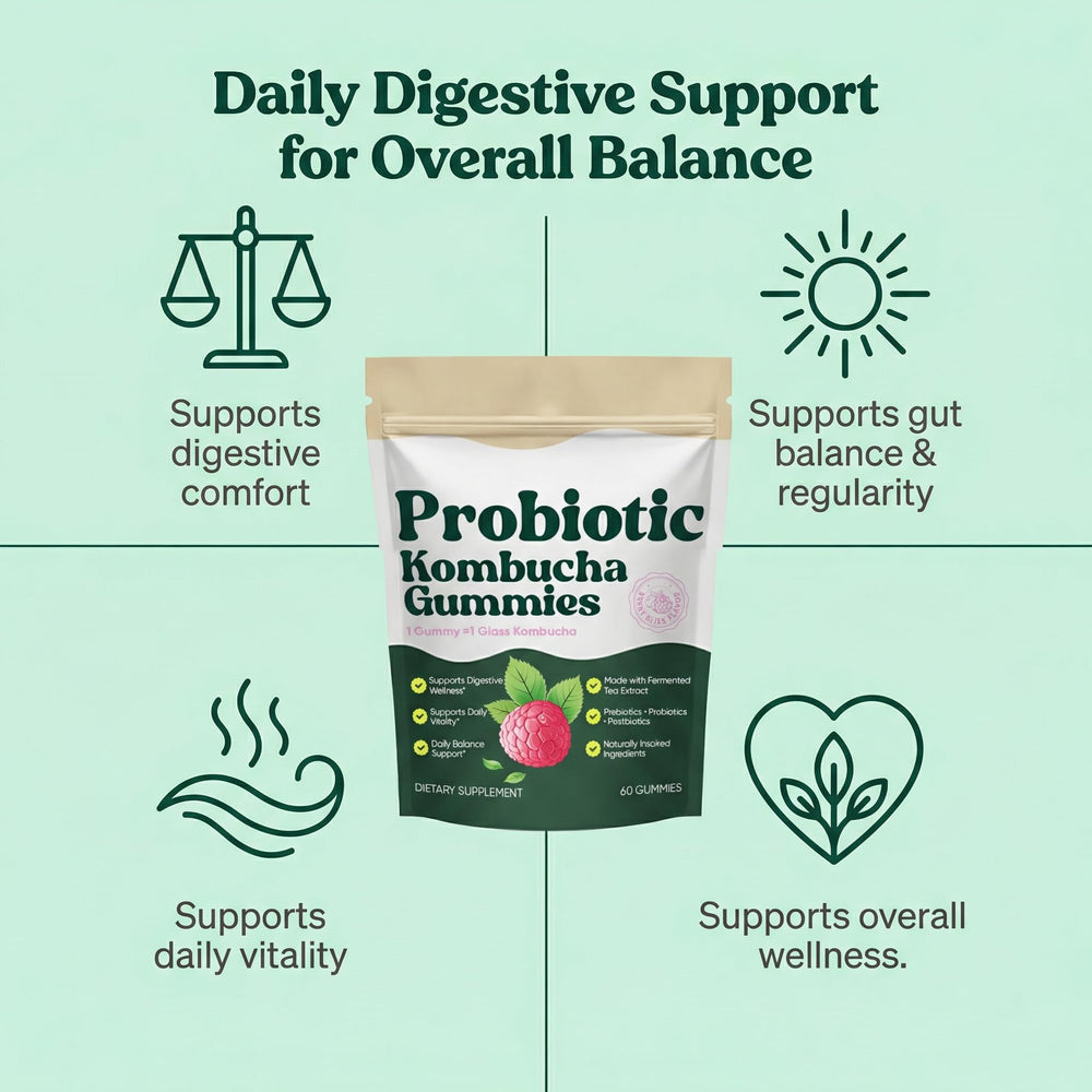 SUUDUUL Probiotic Kombucha Gummies daily-use scene featuring adults.