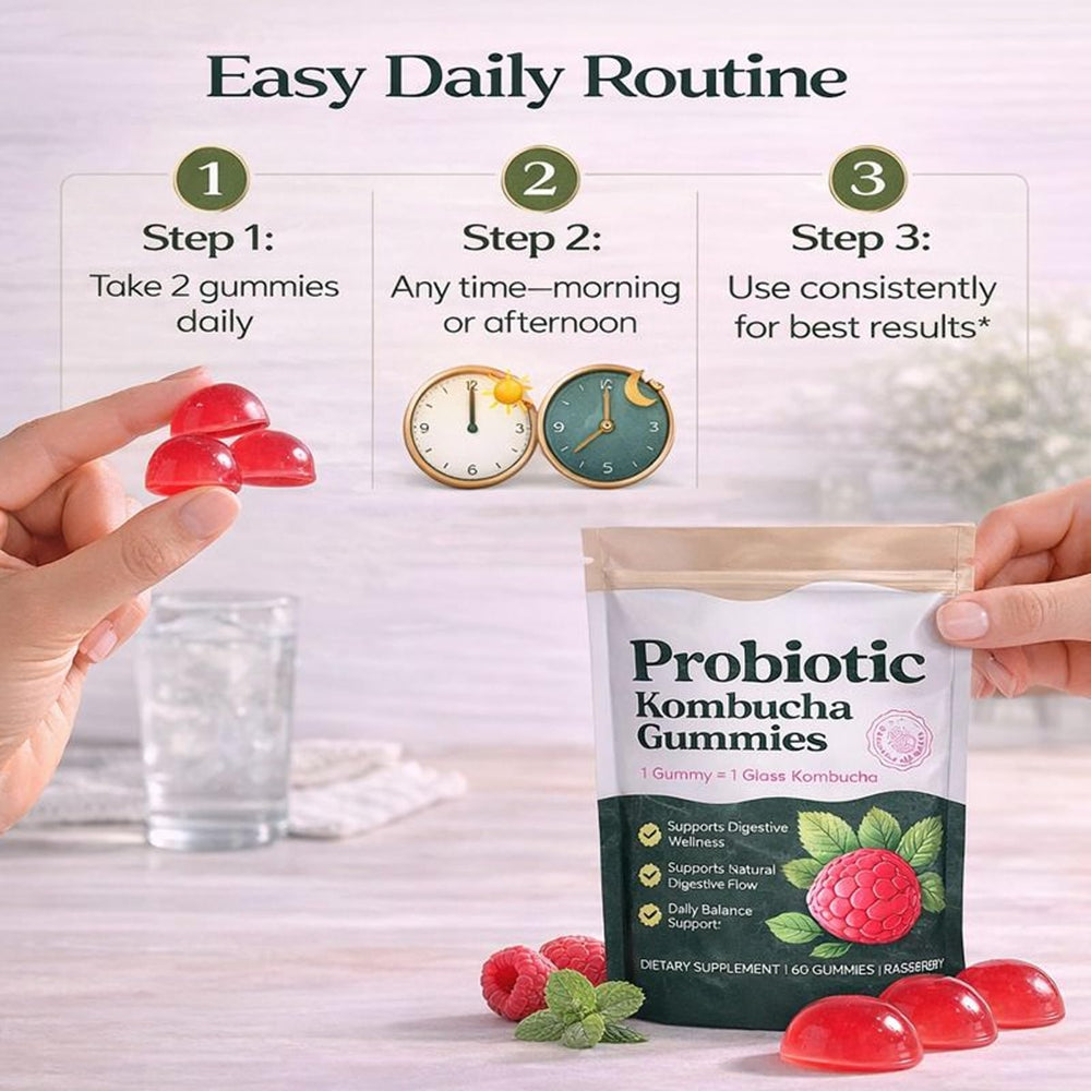SUUDUUL Probiotic Kombucha Gummies MCT oil infusion closeup.