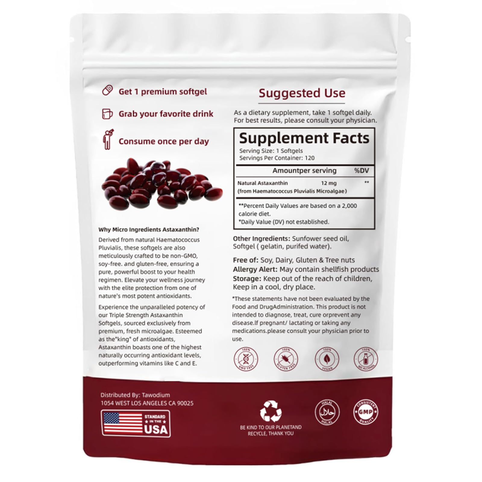 SUUDUUL Belano Astaxanthin with a glass of water suggests an effortless daily routine.