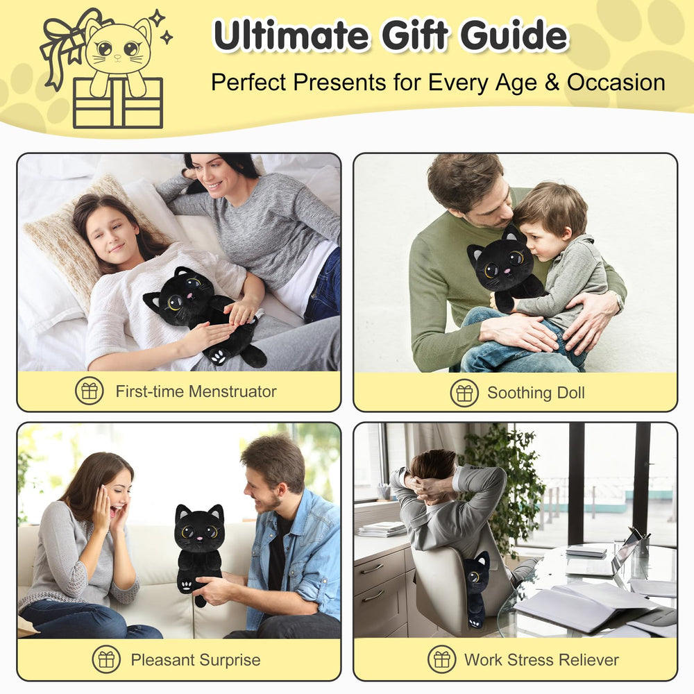 Suzzipad Black Cat heating pad as a gift idea for cozy comfort