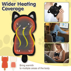 Suzzipad Black Cat heating pad filled with natural grains for deep warmth