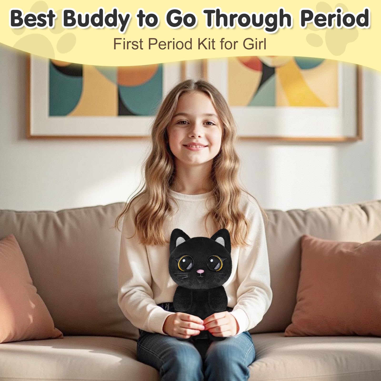 Suzzipad Black Cat heating pad in a compact portable design
