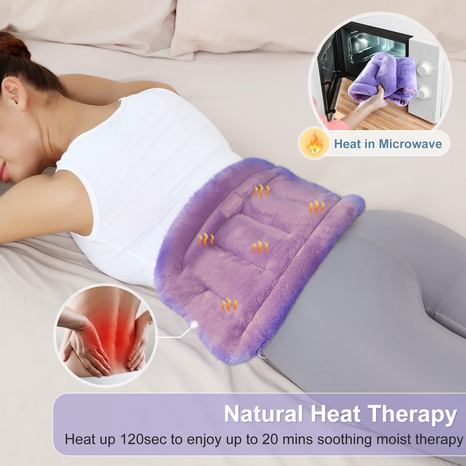 SuzziPad heat area 14-2x17-7 in provides broad back coverage