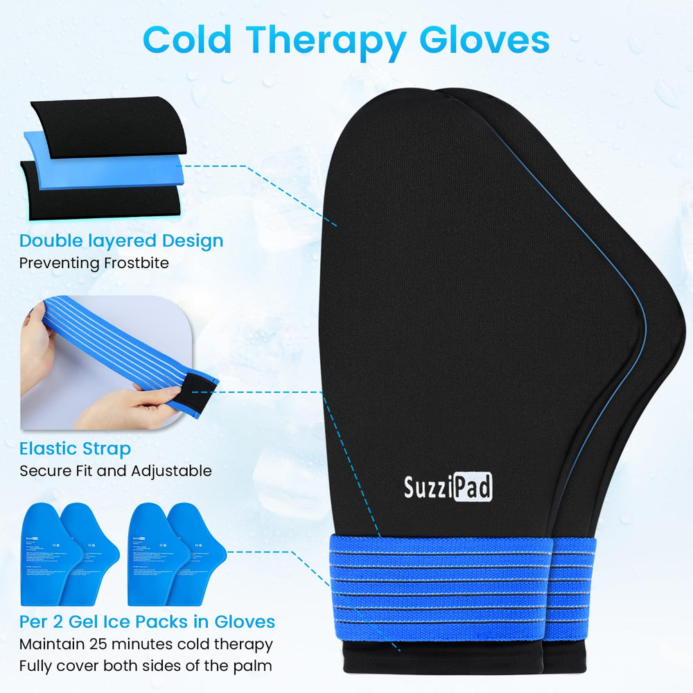 SUZZIPAD XL ice mitts showing hand cooling in action