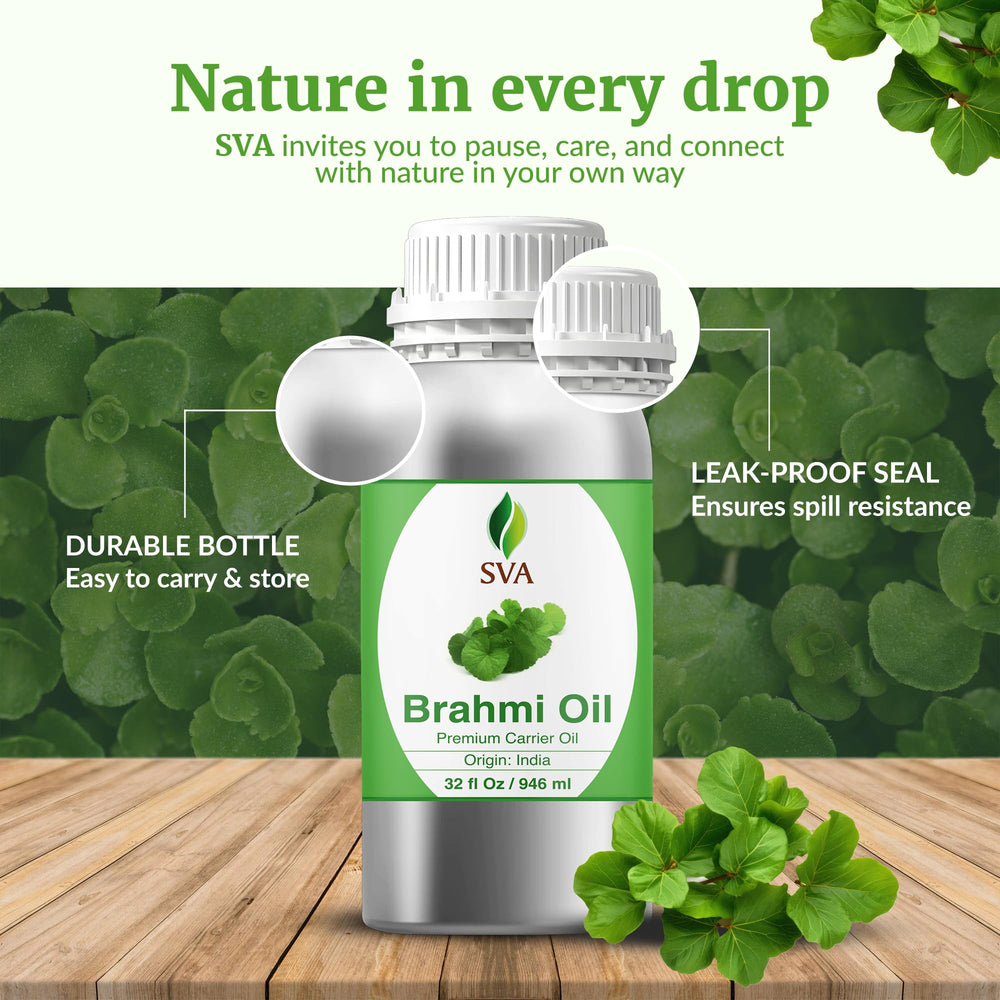 SVA Brahmi Oil aluminum canister preserves freshness and quality.