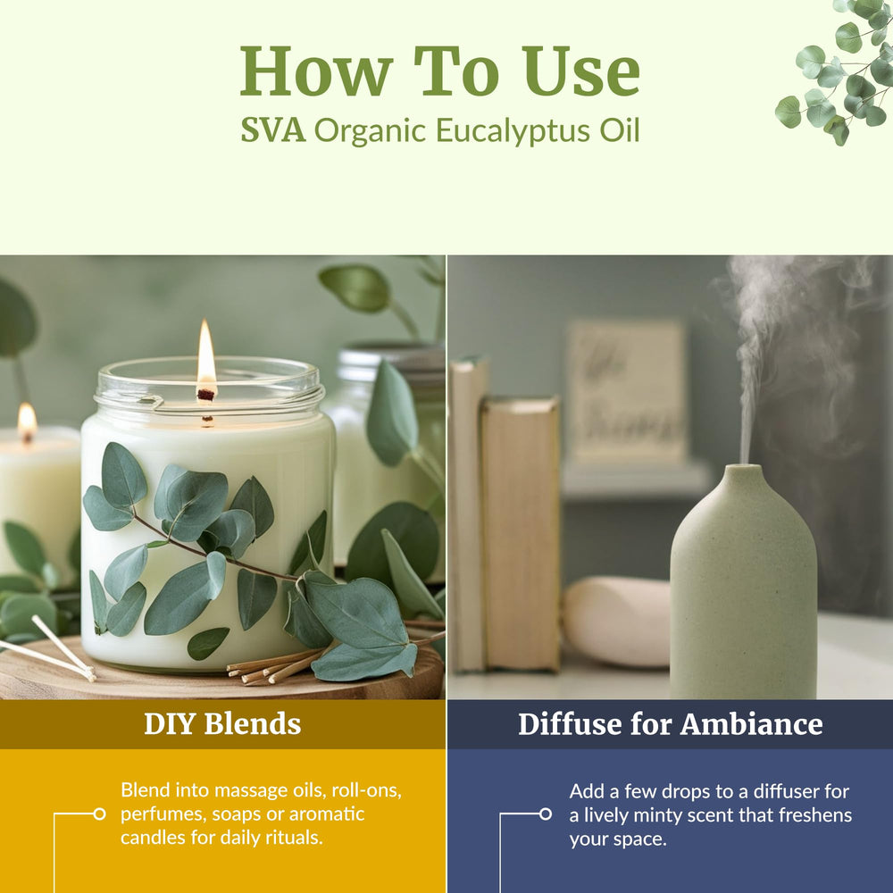 SVA eucalyptus oil for foot bath with warm water setup.