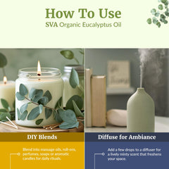 SVA eucalyptus oil for foot bath with warm water setup.