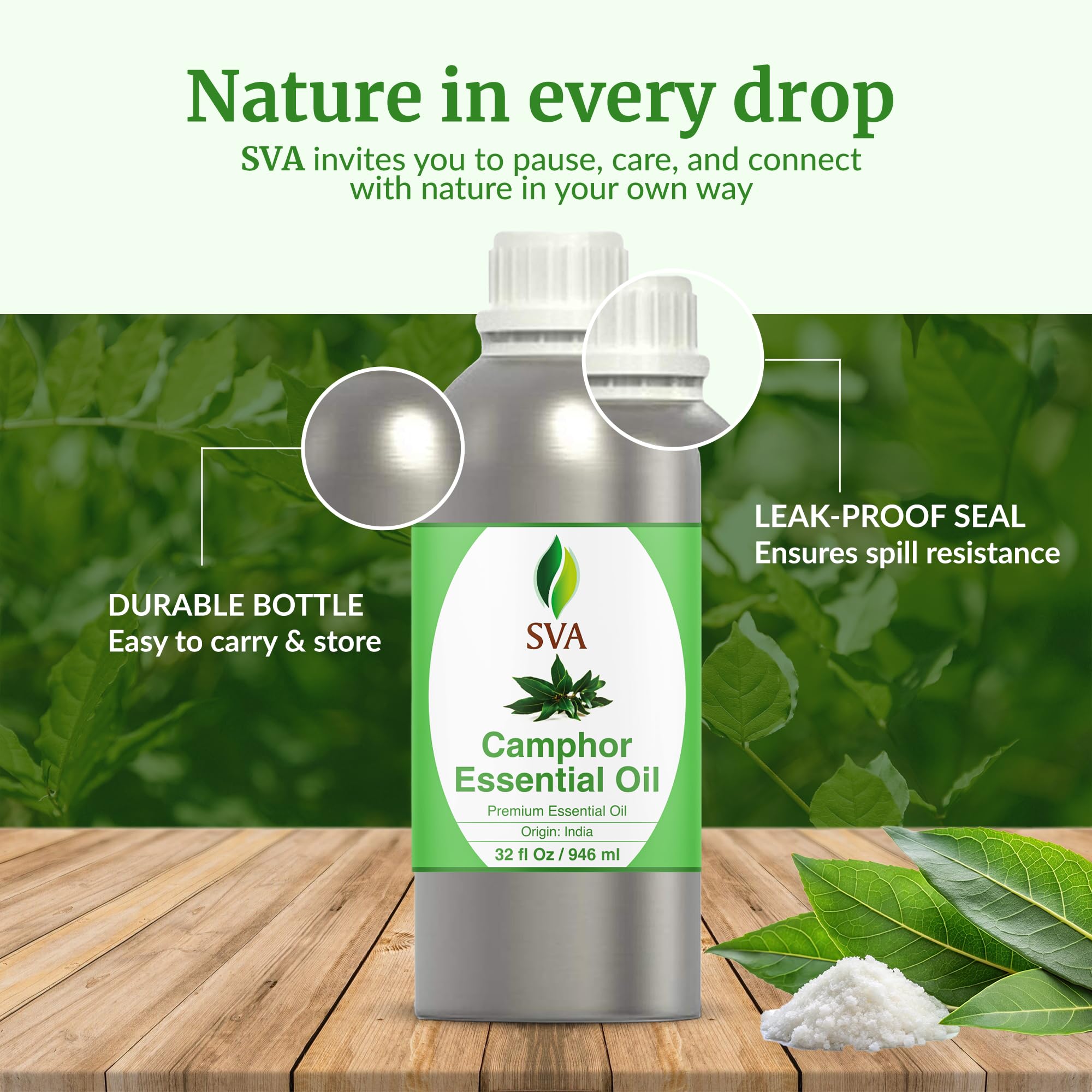SVA Organics camphor oil included in bath blends and potpourri setups.