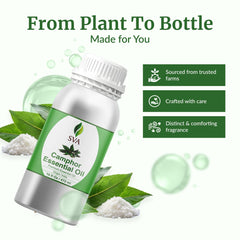 SVA Organics camphor oil body massage shows diluted skin application