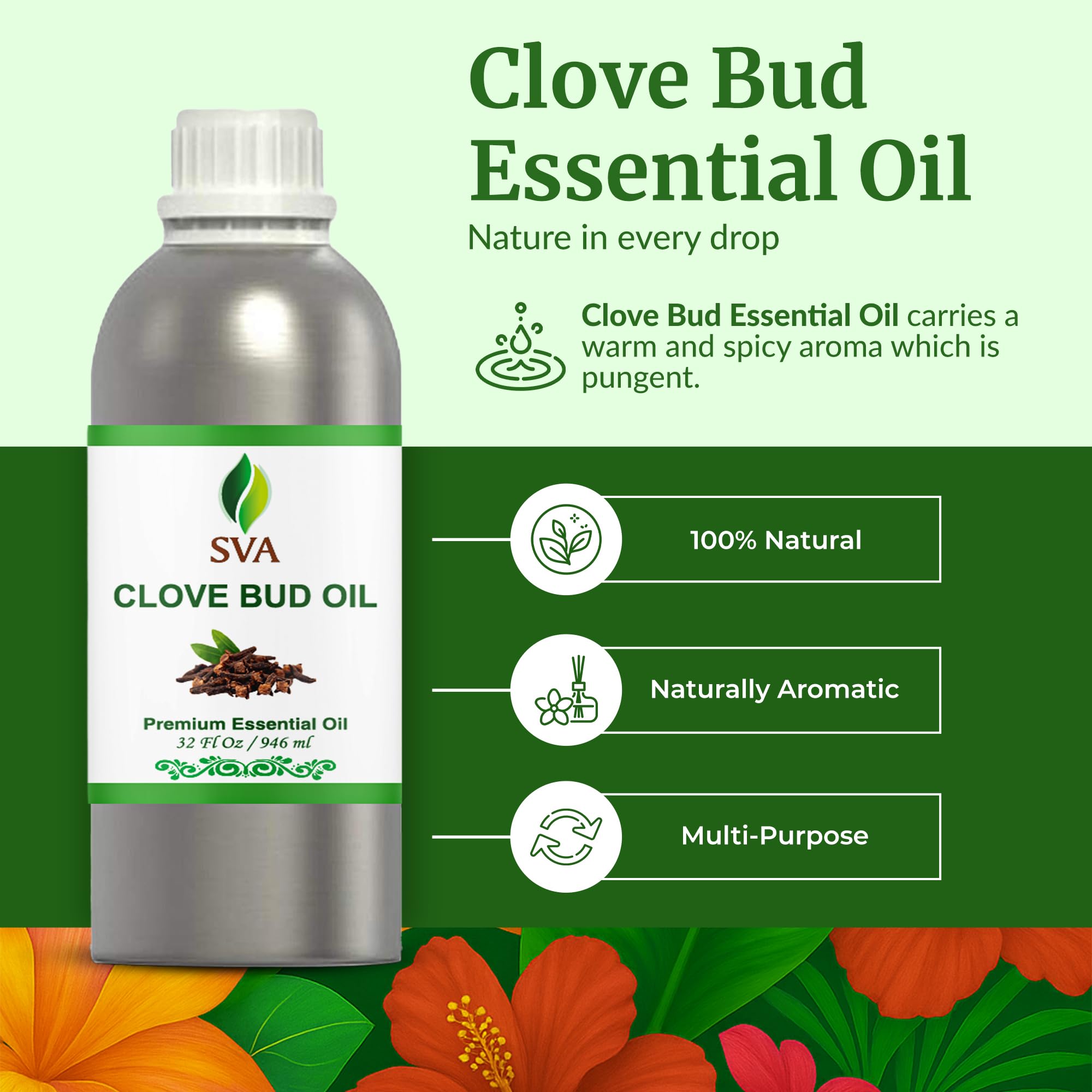 SVA ORGANICS Clove Bud Oil diffuser usage for warm, inviting ambiance.
