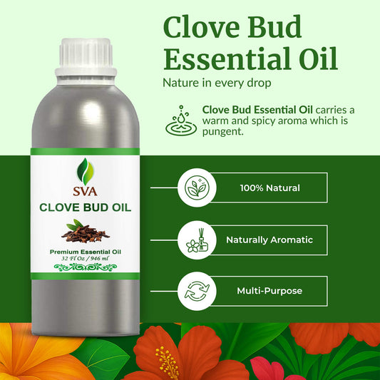 SVA ORGANICS Clove Bud Oil diffuser usage for warm, inviting ambiance.