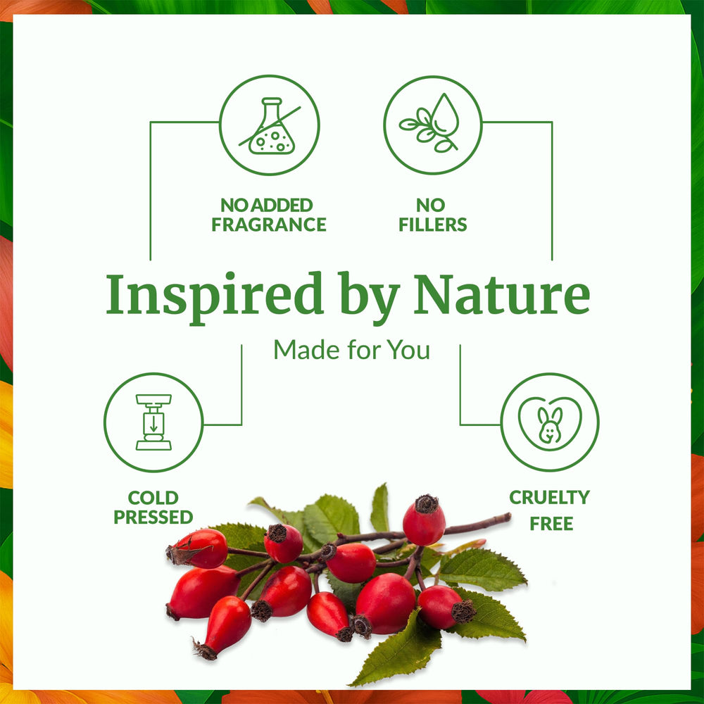 SVA Rosehip Seed Oil applied to skin for gentle moisturization and glow.