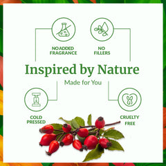 SVA Rosehip Seed Oil applied to skin for gentle moisturization and glow.
