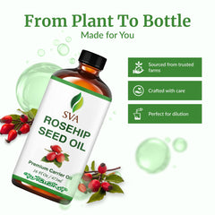 SVA Rosehip Seed Oil on scalp massage and hair care.