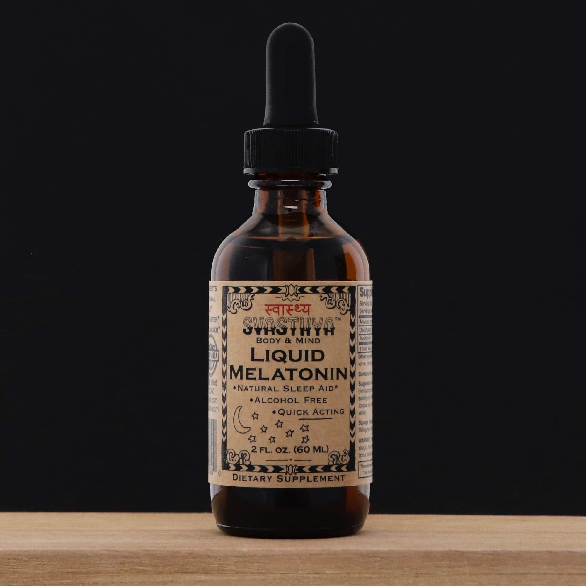 Svasthya Liquid Melatonin mixed in water for convenient consumption
