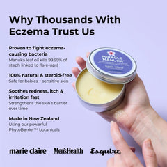 Sven's Island Miracle Manuka balm jar reveals a creamy, soothing balm for dry skin.