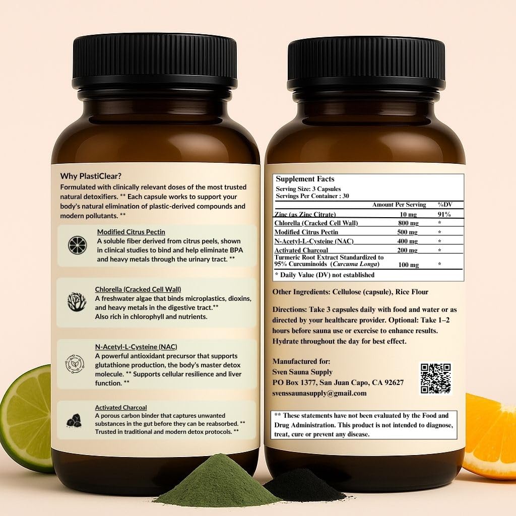 Sven PlastiClear capsules ready for convenient detox support.