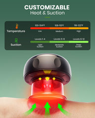 Swancode cupping device with 20-minute auto-off timer indicator