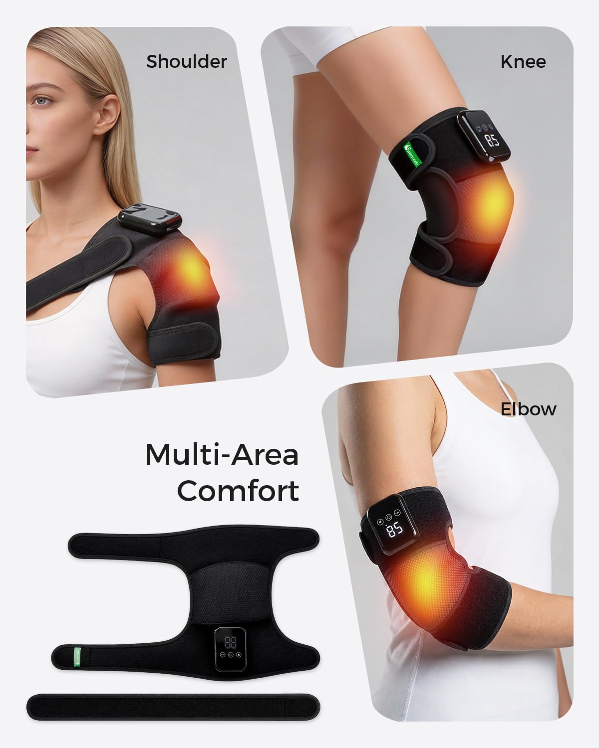 Extension strap provides flexible fit for knee elbow or shoulder