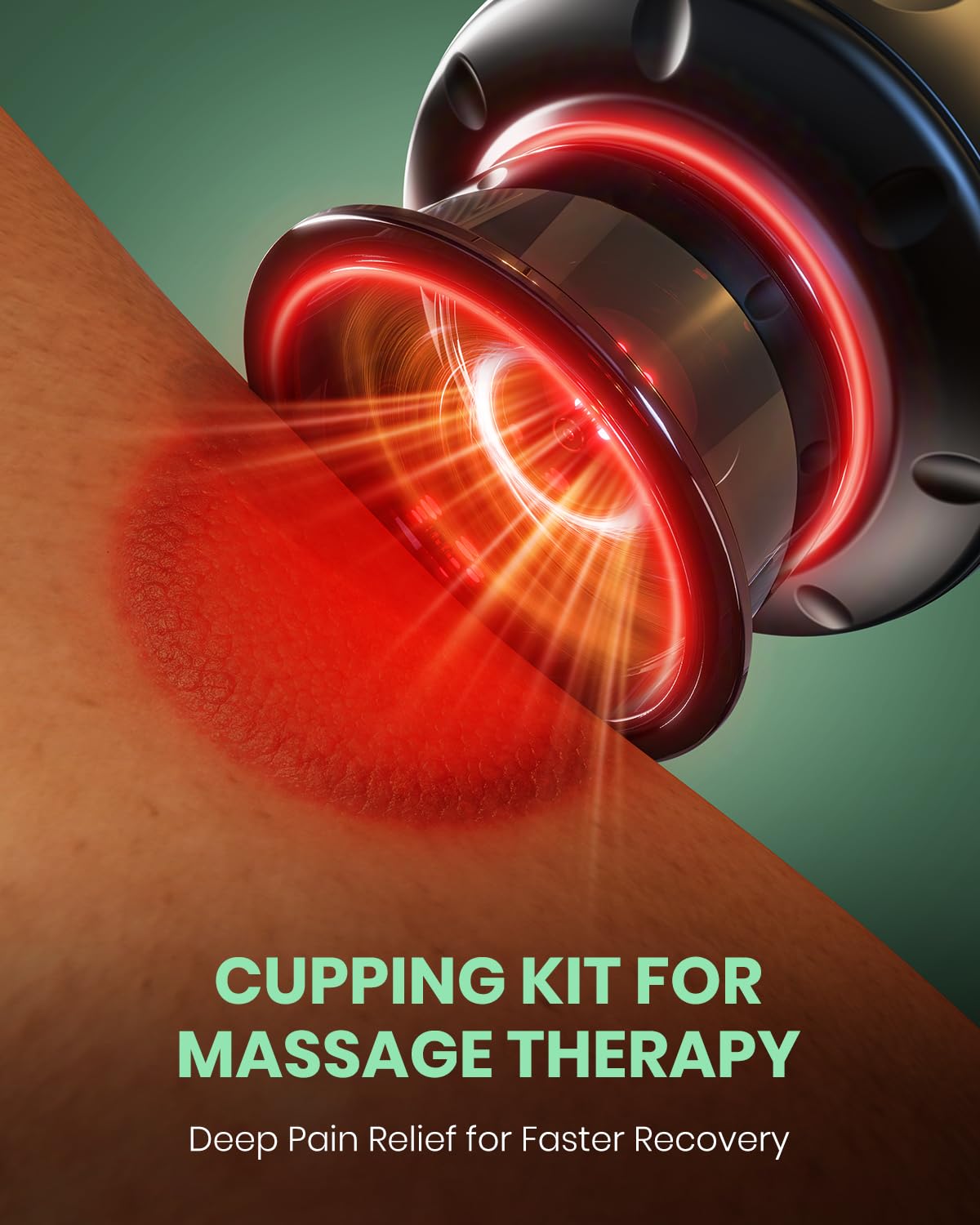 Swancode red-light cupping therapy in action for calm sessions