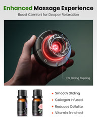 Swancode scented massage oil enhances cupping session for relaxation